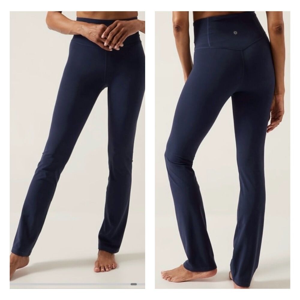 Athleta Navy High-Rise Flare Leggings